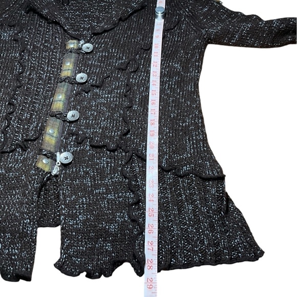 CRISCA Poly Acrylic Wool Blend Long Sleeve Button Front Brown Cardigan US Sz L - Picture 6 of 9